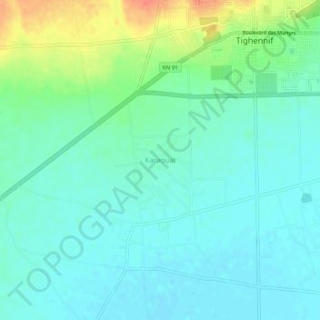 Karaouatの地形図、標高、地勢