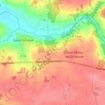 Le Montcelの地形図、標高、地勢