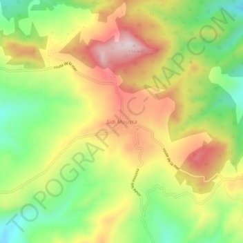 Sidi Moussaの地形図、標高、地勢