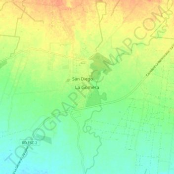 La Gomeraの地形図、標高、地勢