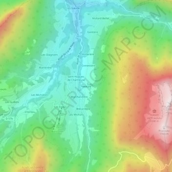 Majeureの地形図、標高、地勢