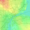 Detroitの地形図、標高、地勢
