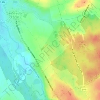 Rond Chêneの地形図、標高、地勢