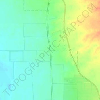Cotton Centerの地形図、標高、地勢