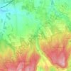 Peaslakeの地形図、標高、地勢