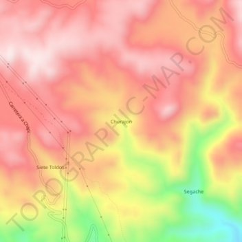 Churajonの地形図、標高、地勢