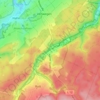 Mulartshütteの地形図、標高、地勢