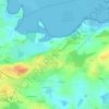 Brénudelの地形図、標高、地勢
