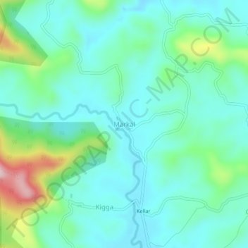 Markalの地形図、標高、地勢
