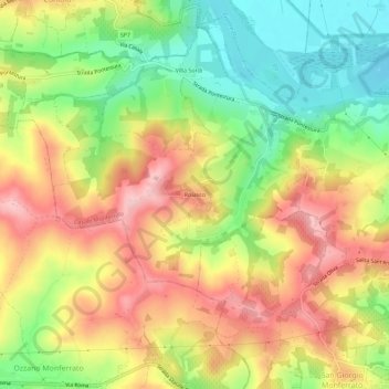 Rolascoの地形図、標高、地勢