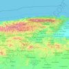 クリストーバル・ロハスの地形図、標高、地勢
