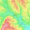 Dallasの地形図、標高、地勢