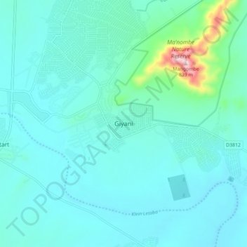 Giyaniの地形図、標高、地勢