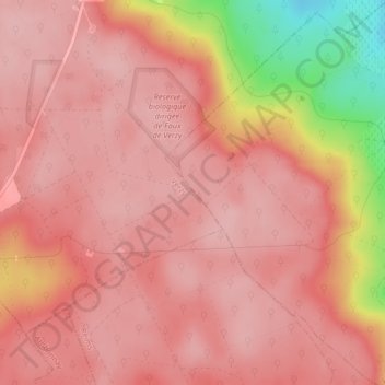Fau de Trépailの地形図、標高、地勢