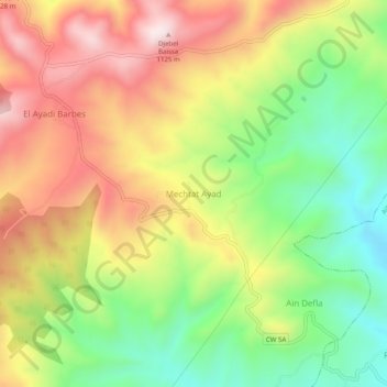 Mechtat Ayadの地形図、標高、地勢