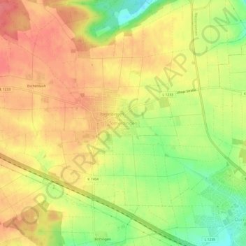Tomerdingenの地形図、標高、地勢