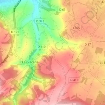 La Croix Luceの地形図、標高、地勢