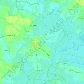 La Gauvinièreの地形図、標高、地勢