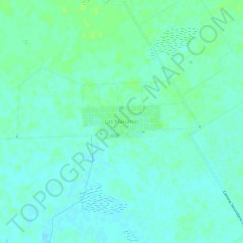 Las Marianasの地形図、標高、地勢