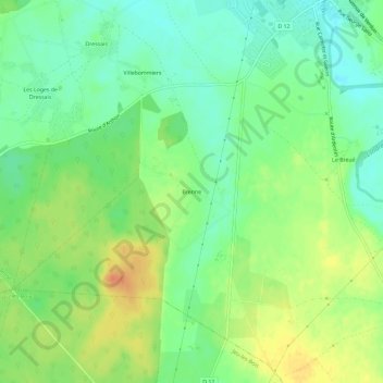 Brenneの地形図、標高、地勢