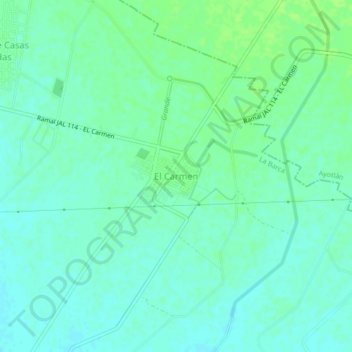 El Carmenの地形図、標高、地勢