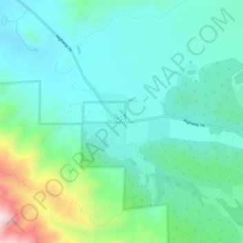 Oak Groveの地形図、標高、地勢