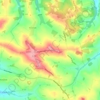 Vieux Crubeletsの地形図、標高、地勢