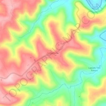 Linha Turvoの地形図、標高、地勢