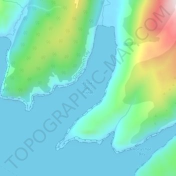 Peraki Bay / Pirekaの地形図、標高、地勢