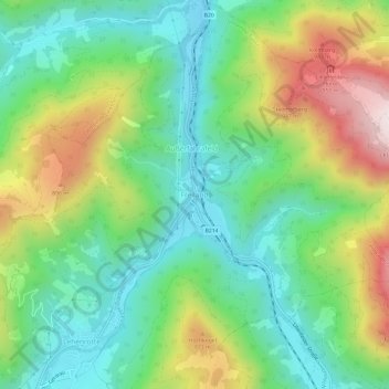 Freilandの地形図、標高、地勢