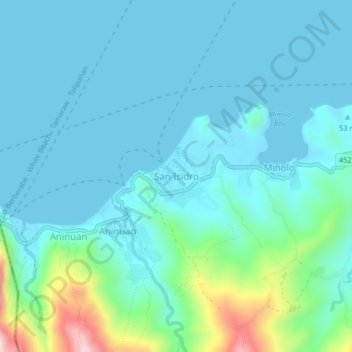 San Isidroの地形図、標高、地勢