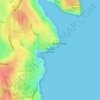 Buchan Pointの地形図、標高、地勢
