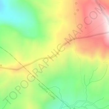 Saint Marys Passの地形図、標高、地勢
