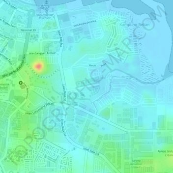 Costaricaの地形図、標高、地勢