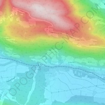 Kameritschの地形図、標高、地勢