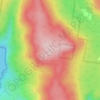Moonlight Hillの地形図、標高、地勢