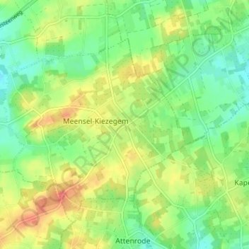 Meenselの地形図、標高、地勢