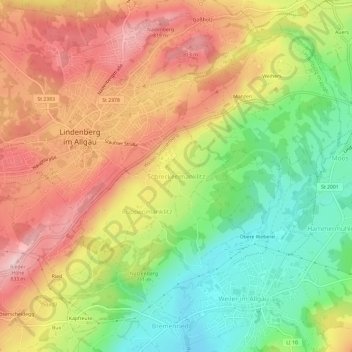 Schreckenmanklitzの地形図、標高、地勢