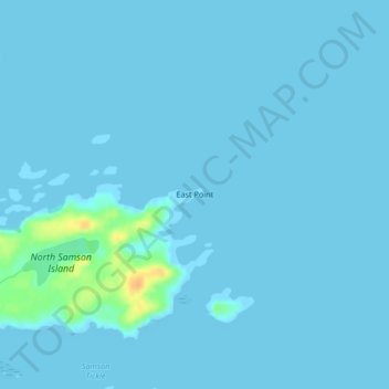 East Pointの地形図、標高、地勢