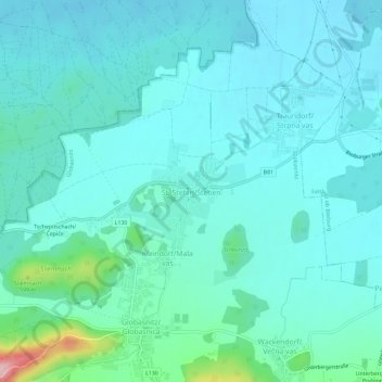 St. Stefanの地形図、標高、地勢