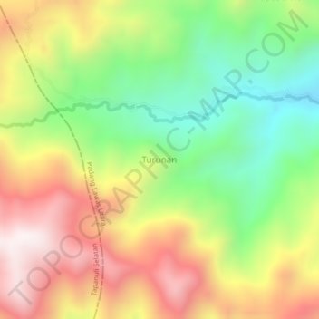 Turunanの地形図、標高、地勢