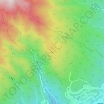 池ノ平の地形図、標高、地勢