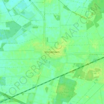 Immensenの地形図、標高、地勢