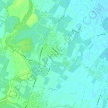 Sorbaraの地形図、標高、地勢