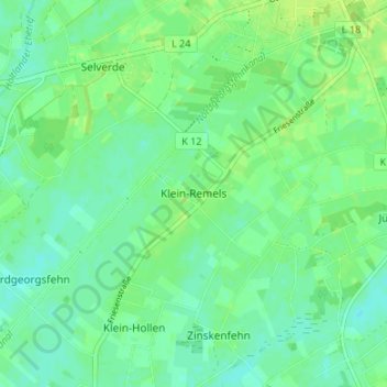 Klein-Remelsの地形図、標高、地勢