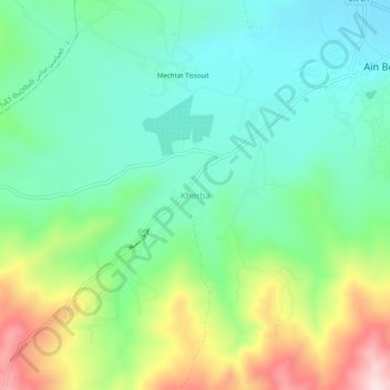 Kherbaの地形図、標高、地勢