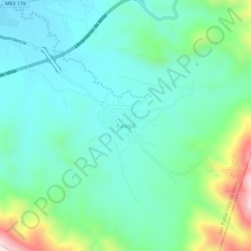 Xaagáの地形図、標高、地勢