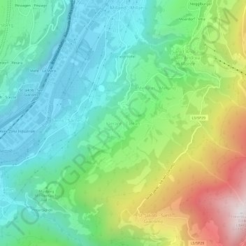 Klerantの地形図、標高、地勢