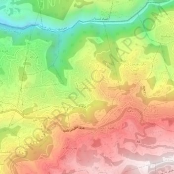 Beit Chababの地形図、標高、地勢