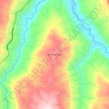 Santa Bárbaraの地形図、標高、地勢